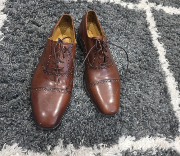 Cole Haan Men\'s Brown Leather Cap-Toe Derbys with Brogue Detail Size 9.5 main image 10